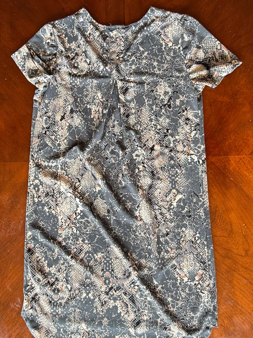 Christian Siriano Mini Dress in Gray and Black/ blue snake Print - Picture 2 of 8